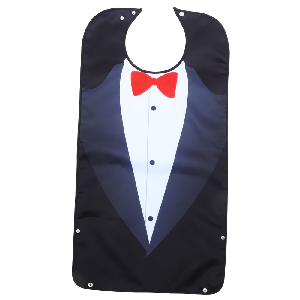HOMSFOU Elderly Oil Bib for Seniors Adult Eating Bib Snap Closure Design for Clothing Protector for Mealtime Use