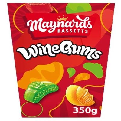 2 x Maynards Bassetts Wine Gums Sweets Carton 350G Delicious Tasty And Twisty Treat Gift Hamper For Birthday,Christmas Sold By Kidzbuzz