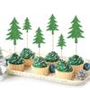 24 Pack Christmas Tree Cupcake Toppers Glitter Christmas Tree Cupcake Picks Merry Christmas Cupcake Decorations New Year Holiday Baby Shower Kids Birthday Party Supplies Green 2 view 1
