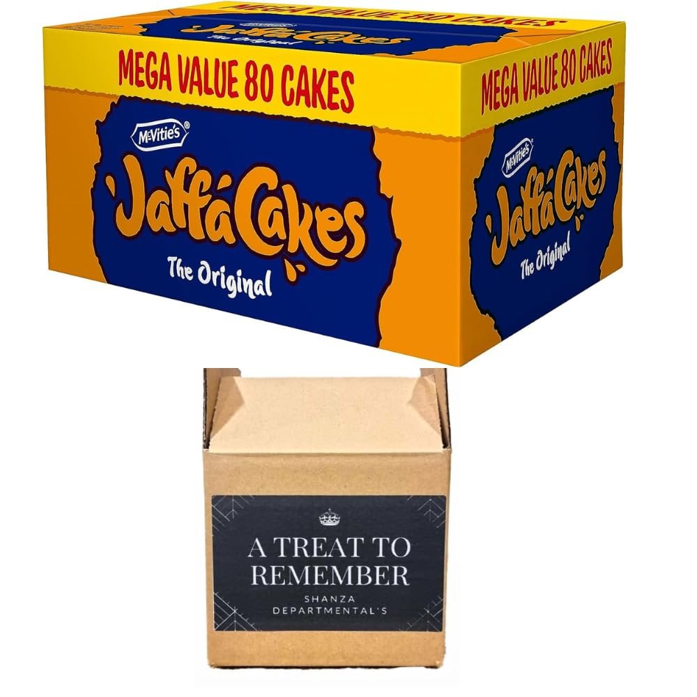 McVitie's Jaffa Cakes Mega Value Pack - 80 Count (4 Packs of 20 Cakes ) | Delicious Orange-Filled Cakes | Perfect Snack for Tea Time