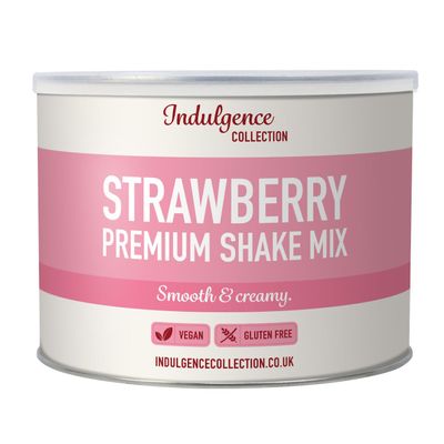 Indulgence Collection Strawberry Milkshake Powder Mix 4kg (4 x 1kg) - Luxurious Thick and Creamy Texture - Ideal for Frappe and Smoothie Drinks - Vegan and Gluten-Free - Made in the UK