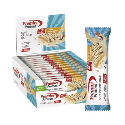 Premier Protein - Soft Crunch Bar 40% - Coco Almond - 12x40g - Low Sugar - Low Carb - High Protein Bar - palmlfrei
