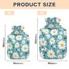 Hot Water Bottle with Soft Cover, 2L Winter Hot Water Bag for Menstrual Cramps, Neck, Shoulder, Back Pain Relief, Bed Hand Feet Warmer, Beautiful White Daisy Flowers view 2