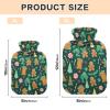 Hot Water Bottle with Cute Cover, 2L Durable Hot Water Bag for Tummy Cramps Neck and Shoulder Waist Pain Relief, Hot and Cold Therapy, Christmas Gingerbread Cookies Candies view 2