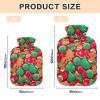 1L Large Hot Water Bottle with Cute Cover, Christmas Cookies and Candies Hot Water Bag for Hot and Cold Therapies, Tummy Cramps Neck and Shoulder Waist Pain Relief view 2