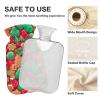 1L Large Hot Water Bottle with Cute Cover, Christmas Cookies and Candies Hot Water Bag for Hot and Cold Therapies, Tummy Cramps Neck and Shoulder Waist Pain Relief view 3