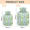 1L Large Hot Water Bottle Bag with Cover, Funny Frogs Pink Flowers Hot Water Bag for Hand Feet Warmers, Menstrual Cramps, Neck and Shoulder Pain Relief view 2