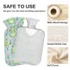 1L Large Hot Water Bottle Bag with Cover, Funny Frogs Pink Flowers Hot Water Bag for Hand Feet Warmers, Menstrual Cramps, Neck and Shoulder Pain Relief view 3