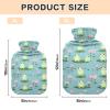 1L Large Hot Water Bottle with Cute Cover, Cute Frogs Pink Lotus Durable Hot Water Bag for Hand Feet Bed Warmer, Menstrual Cramps, Neck, Shoulder, Back Pain Relief view 2