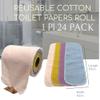 BEECO GIF2U Reusable Toilet Paper Towels 24 Count Roll,Washable Absorbent No Tear Bidet Towels Cotton Cloth,Zero Waste Cleaning Supplies for Bathroom (Solid 4 Colors B) view 2