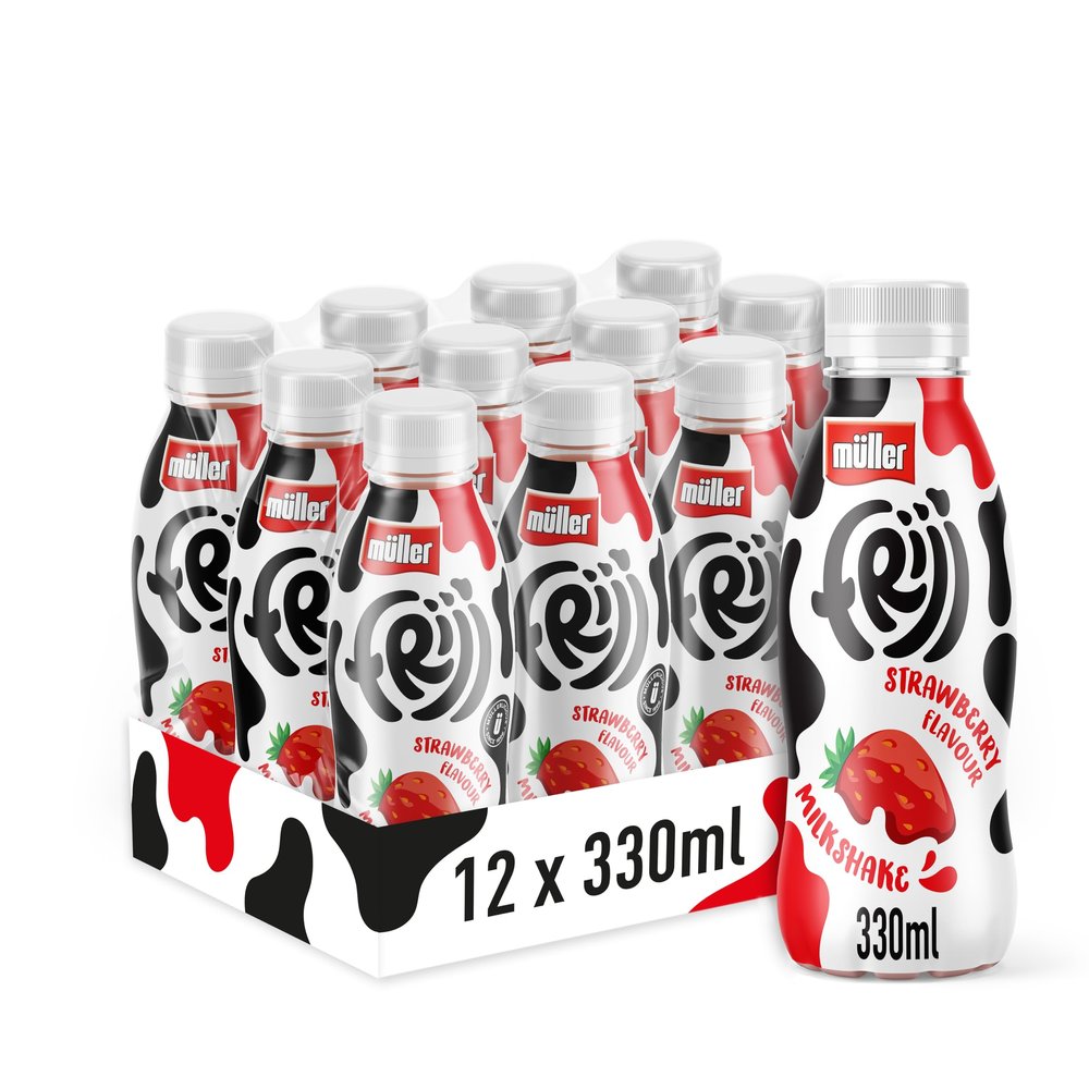 Muller FRijj Strawberry Milkshake 330ml (12 Pack)