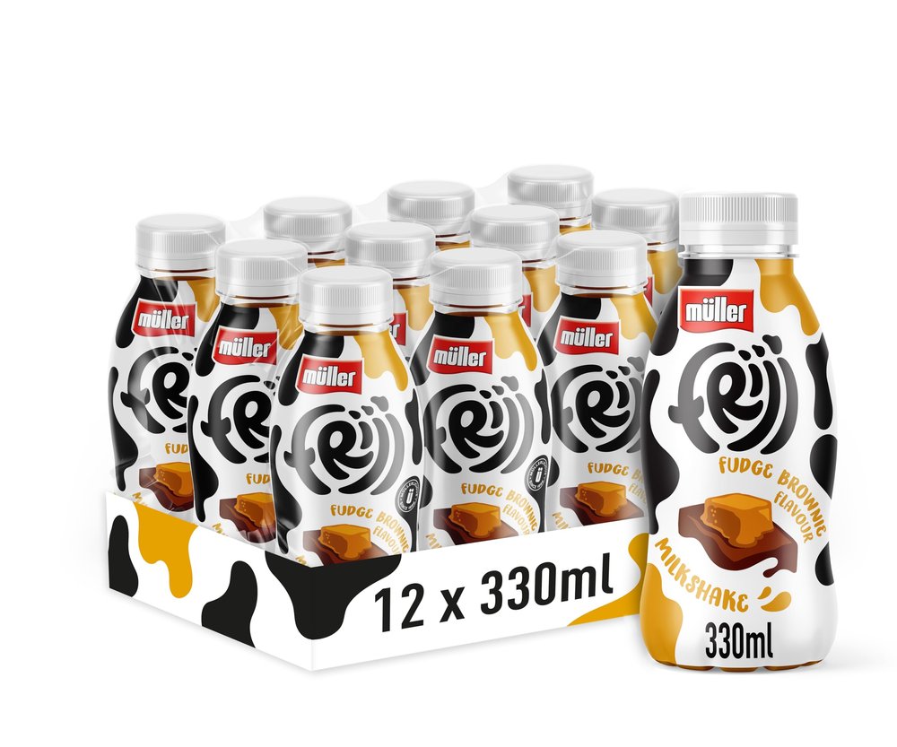 Muller FRijj Fudge Brownie Milkshake 330ml (12 Pack)