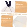 DOITOOL Felt Sauna Hat and Glove Set with Mat, Blue Stripe Breathable Sauna Cap for Women, Shower Hair Caps Bathing Accessories for Bathroom Use view 3