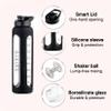 Asbirg Glass Protein Shaker Bottle 1000ml  Leakproof & BPA-Free  Borosilicate Glass Gym Shaker with Spiral Mixing Ball for Smooth Protein Shakes, Smoothies, Meal Replacement & Fitness - Black view 3