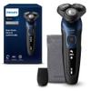 Philips Shaver Series 5000 - Wet & Dry Electric Men's Shaver in Metallic Blue with Precision Trimmer and Soft Pouch Travel Case (Model S5465/18) view 1