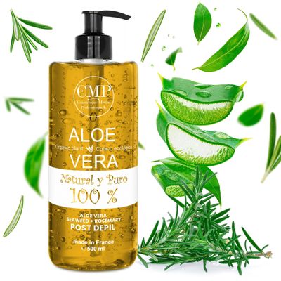 CMP Aloe Vera + Rosemary Hair Removal + Aftershave Gel (Laser, Wax, Cream...) and Shaving (Face & Body) 6x + RELIEF | 48h HYDRATION | 3x + SOOTHING - Professional Formula (500 ml)