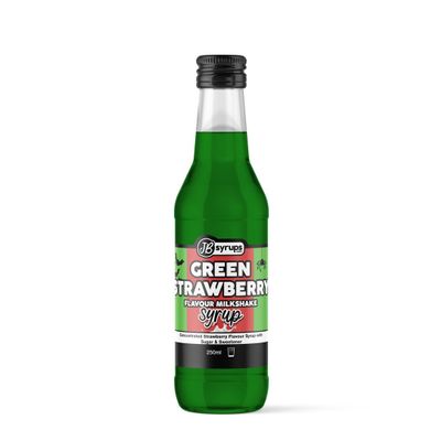 Green Strawberry Flavour milkshake syrup 250ml JB Syrups