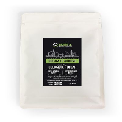 Smith & Wright Coffee Co Dream to Achieve Medium Roasted Colombia-Decaf Origin coffee, 100% arabica (CAFETIERE, 1000 g)