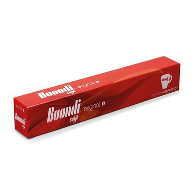 Buondi Caff - Original Blend - Nespresso* Original Machine Compatible Capsules - 10 Count - 1 box of 10 Coffee Pods
