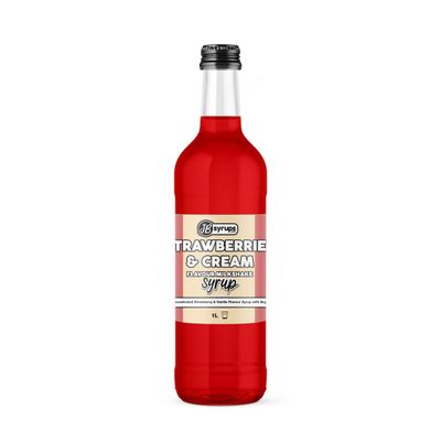 Strawberries & Cream Flavour milkshake syrup 1L JB Syrups