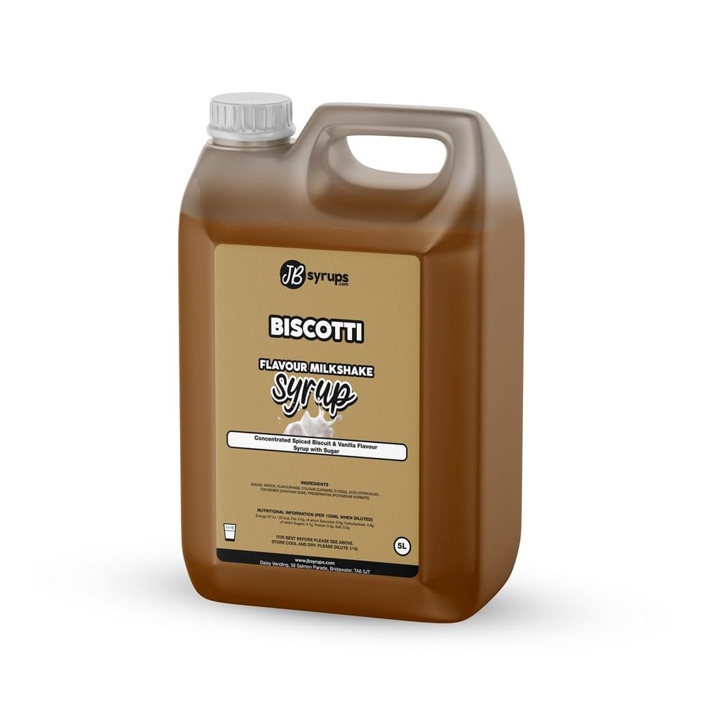 Biscotti Flavour milkshake syrup 5L JB Syrups