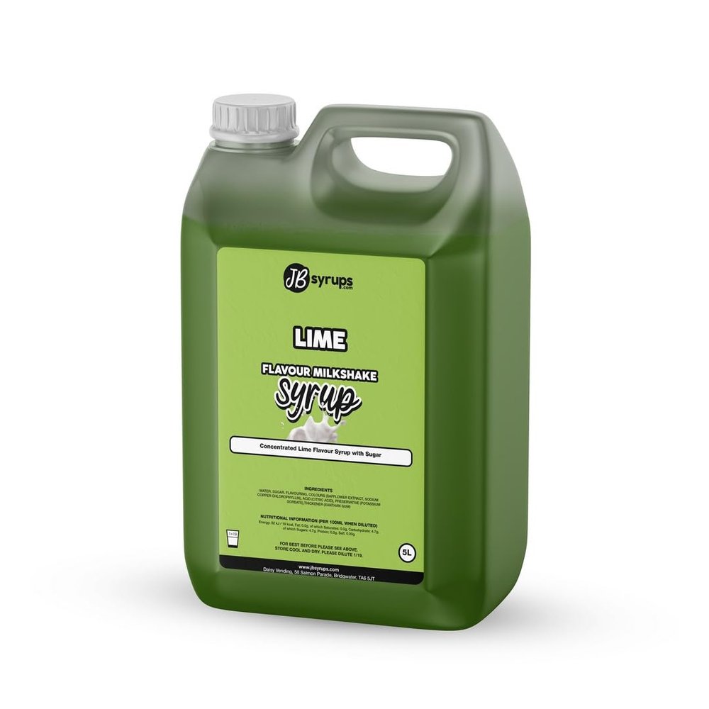 Lime Flavour milkshake syrup 5L JB Syrups
