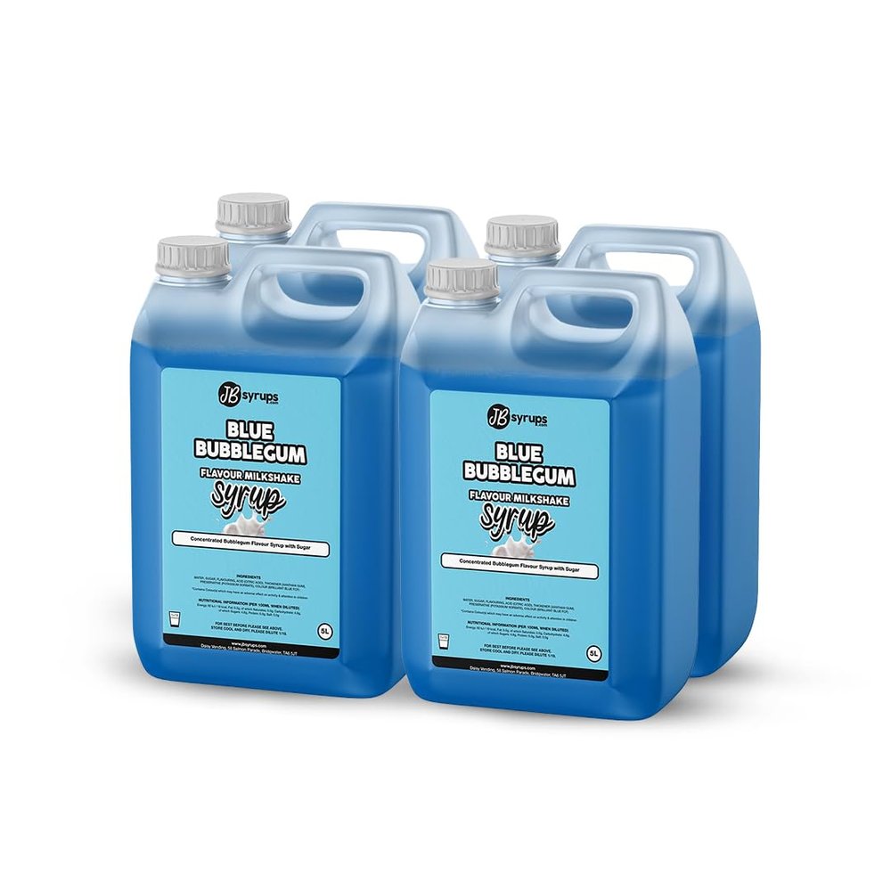 Blue Bubblegum Flavour milkshake syrup 4 x 5L JB Syrups