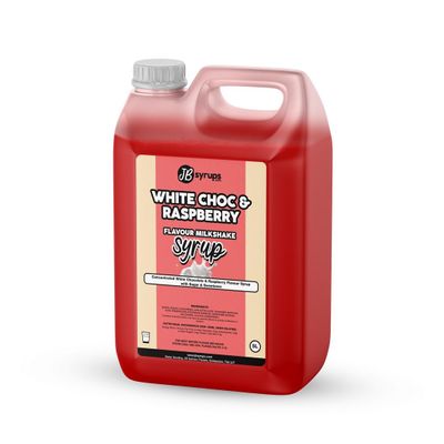 White Chocolate & Raspberry Flavour milkshake syrup 5L JB Syrups