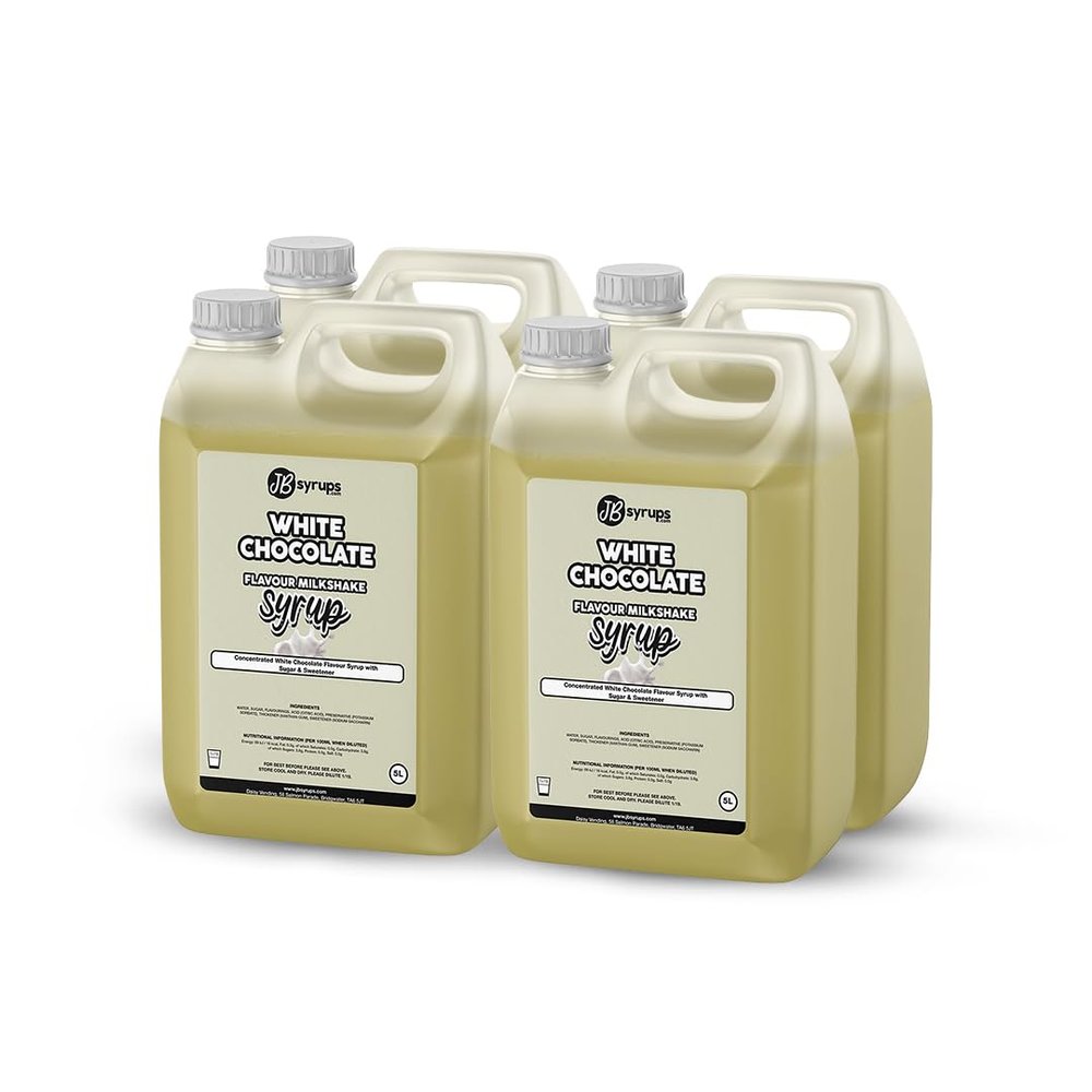 White Chocolate Flavour milkshake syrup 4 x 5L JB Syrups