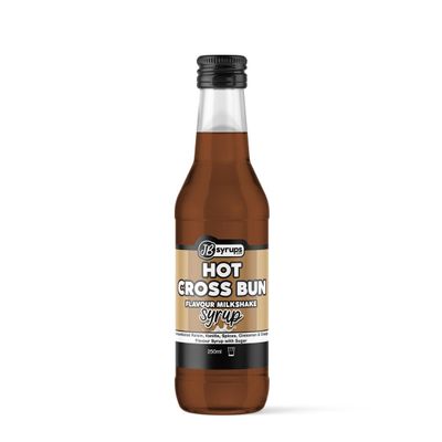 Hot Cross Bun Flavour milkshake syrup 250ml JB Syrups