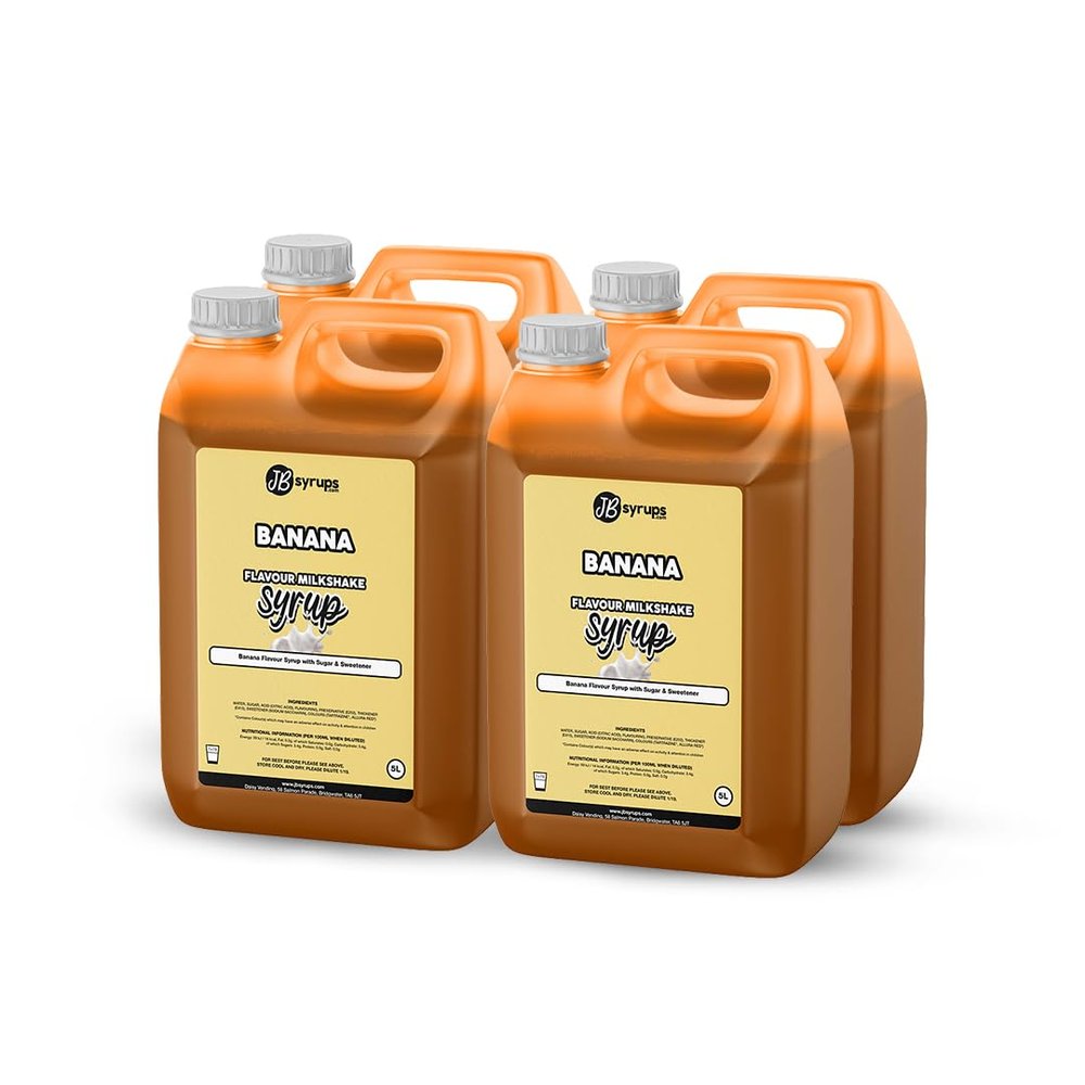 Banana Flavour milkshake syrup 4 x 5L JB Syrups