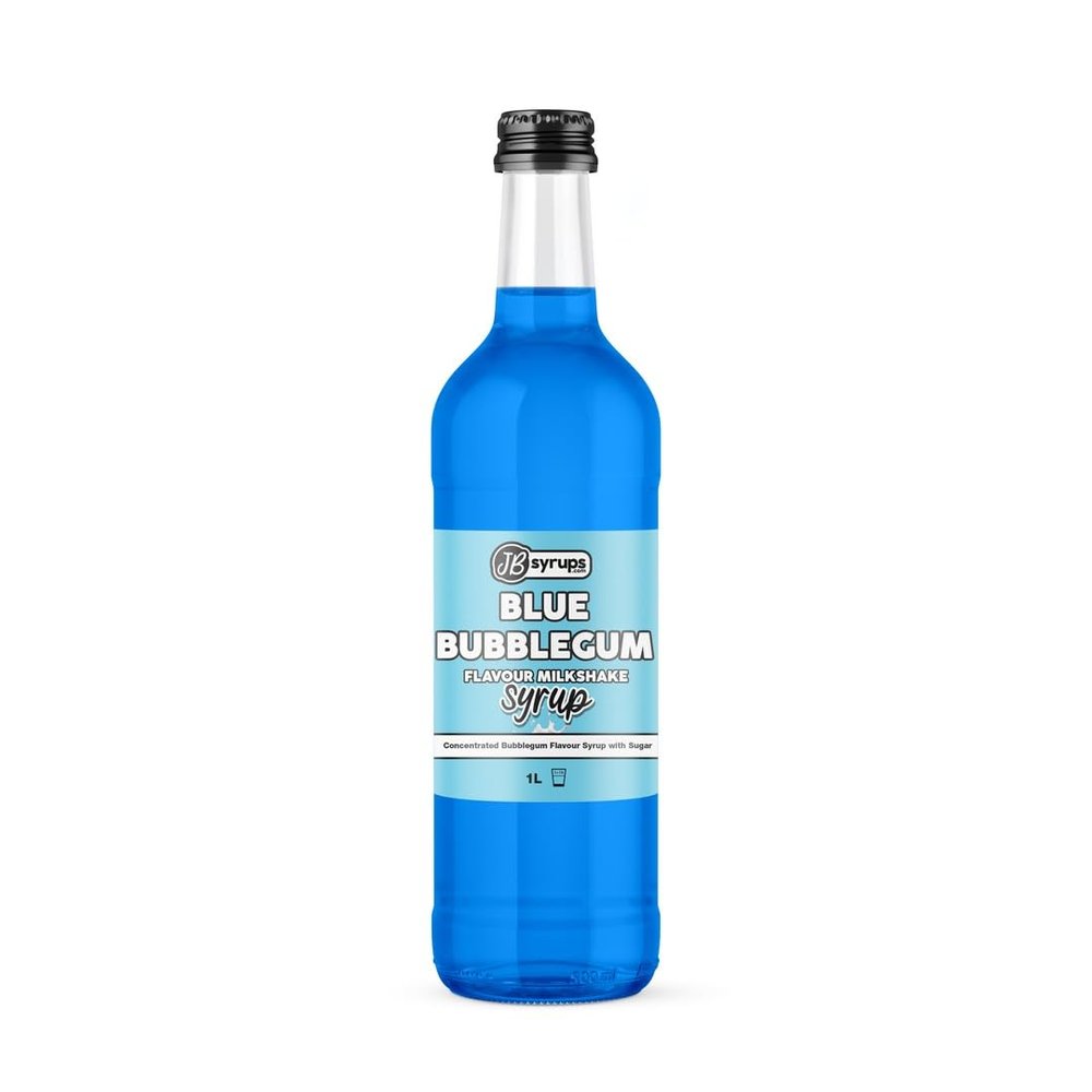 Blue Bubblegum Flavour milkshake syrup 1L JB Syrups
