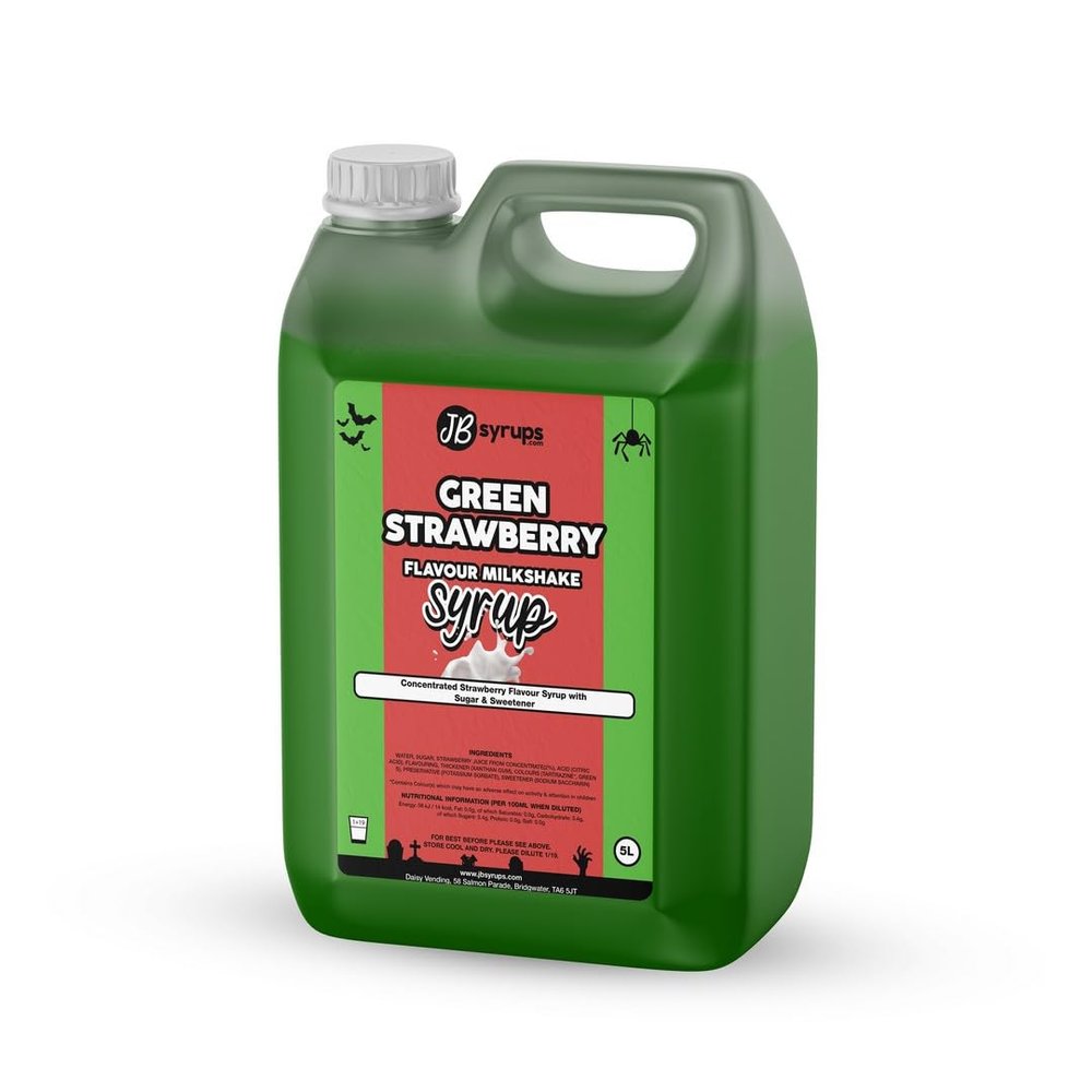 Green Strawberry Flavour milkshake syrup 5L JB Syrups