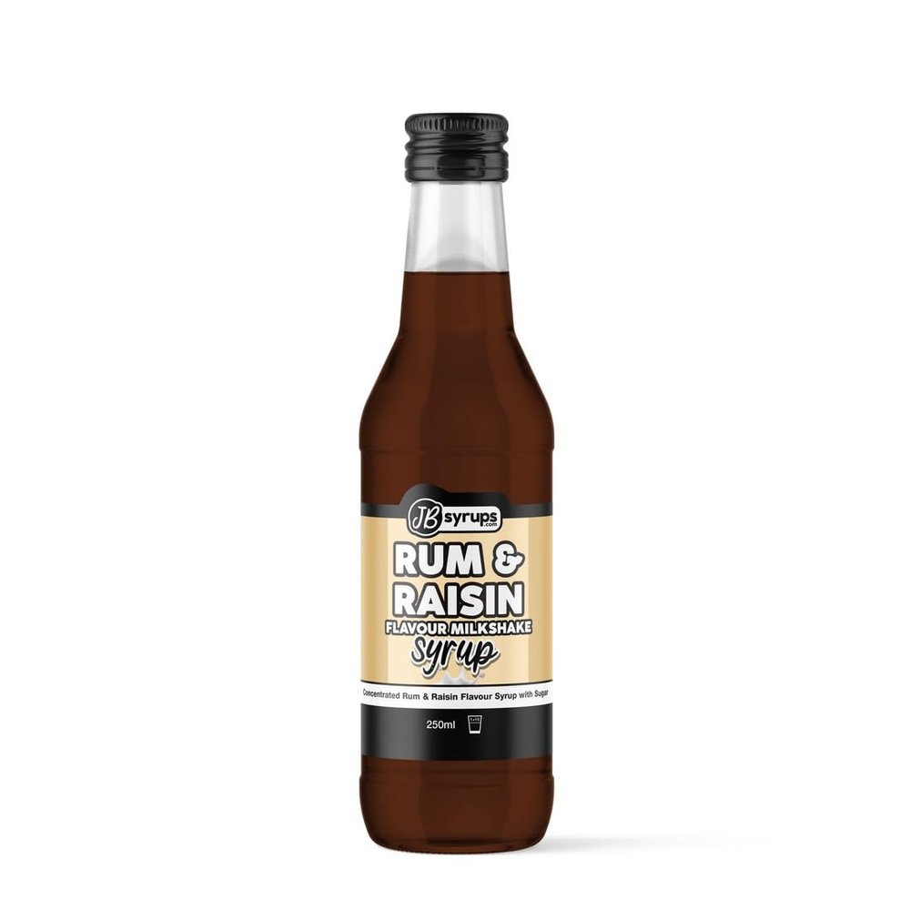 Rum & Raisin Flavour milkshake syrup 250ml JB Syrups