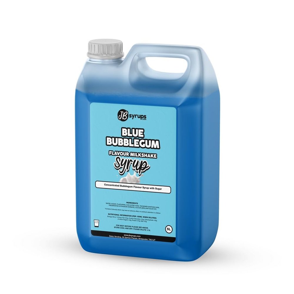 Blue Bubblegum Flavour milkshake syrup 5L JB Syrups