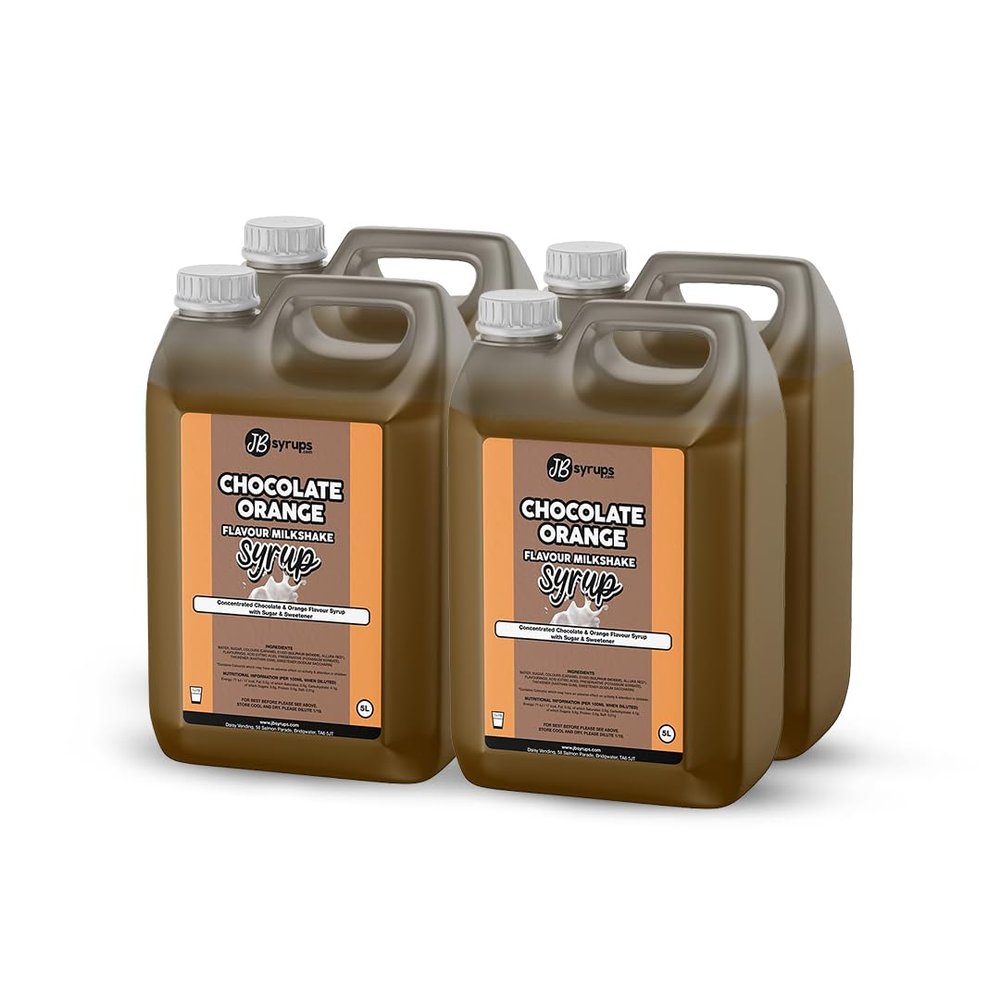 Chocolate Orange Flavour milkshake syrup 4 x 5L JB Syrups