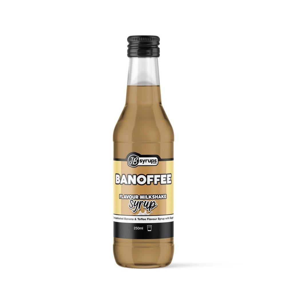 Banoffee Flavour milkshake syrup 250ml JB Syrups