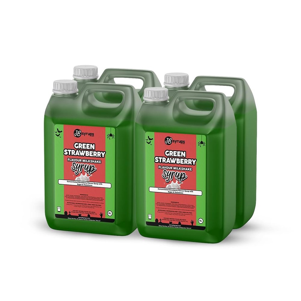Green Strawberry Flavour milkshake syrup 4 x 5L JB Syrups