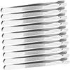 KONTONTY Stainless Steel Eyelash Tweezers 10Pcs Flat Head Precision Tool for Stamp Photo Collecting Comfortable to Hold and Wear Resistant Cosmetic Accessory view 1