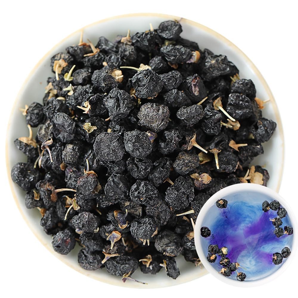 100% Dried Black Wolfberry 100G/3.52oz Black Goji Berries Black Wolfberry Tea Caffeine-Free Tea Gluten-Free Chinese Flora Herbal Tea