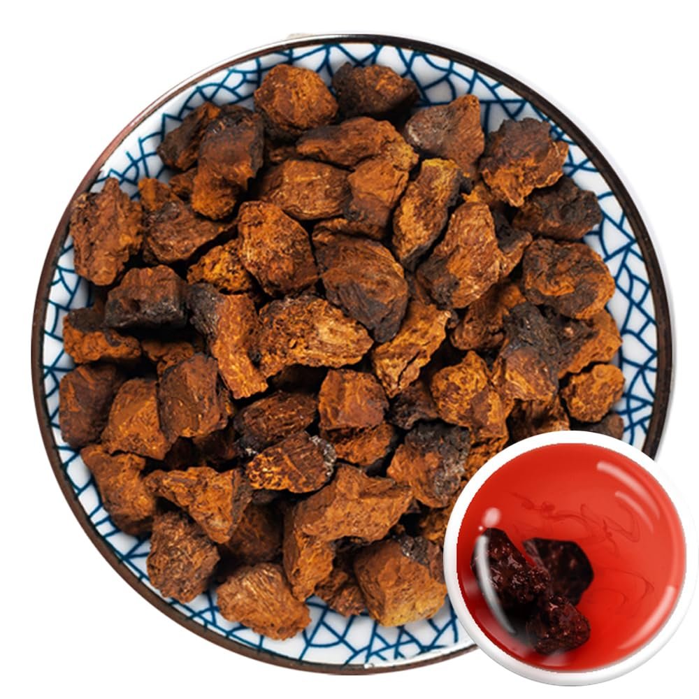 100% Dried Chaga Mushroom 100G/3.52oz Pure Raw Chaga Mushroom Chunks with Black Top Crust