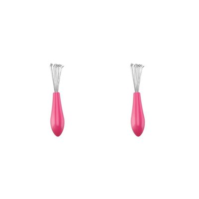 2 set of Brush Clean Tool Fool-style Operation Light-weight Repetitive Using Brushes Cleaner Cosy Grip Useful Unique Design Comb Cleaners Pink