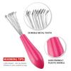 2 set of Brush Clean Tool Fool-style Operation Light-weight Repetitive Using Brushes Cleaner Cosy Grip Useful Unique Design Comb Cleaners Pink view 4