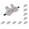 10 Set Kids Adults Plush Bunny Rabbit Sleep Mask Eye Shade Cover Blindfold Gray view 1
