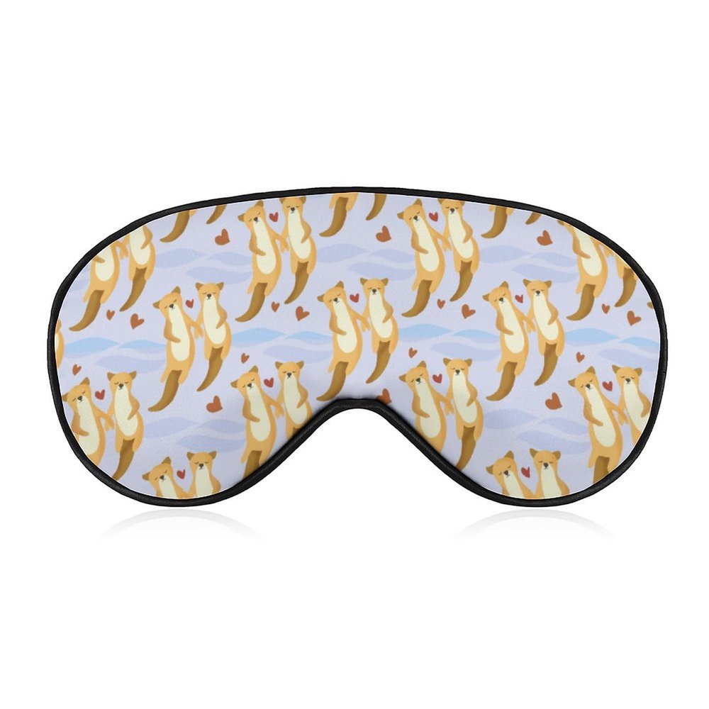 Otter Textured Animal Eye Mask Sleeping Blindfold Eye Cover with Adjustable Strap for Sleeping Travel