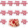 10PCS Happy Valentines Day Cake Toppers Glitter Valentines Heart Cupcake Toppers for Valentines Day Birthday Wedding Anniversary Engagement Party Cake Decoration Supplies Red view 1