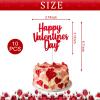 10PCS Happy Valentines Day Cake Toppers Glitter Valentines Heart Cupcake Toppers for Valentines Day Birthday Wedding Anniversary Engagement Party Cake Decoration Supplies Red view 2