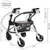 Rollator Walker with Seat Rolling Mobility Walking Aid Shock Absorber and Carrying Pouch Compact Folding Design Fits for Elderly from 5'2-6'5 Supports Up to 270 LBS Double the comfort The New view 3