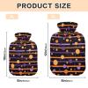 1L Large Hot Water Bottle Bag with Cover, Orane Purple Dots and Stripes Hot Water Bag for Hot and Cold Therapies, Neck, Shoulders and Legs Pain Relief, Menstrual Cramps view 2