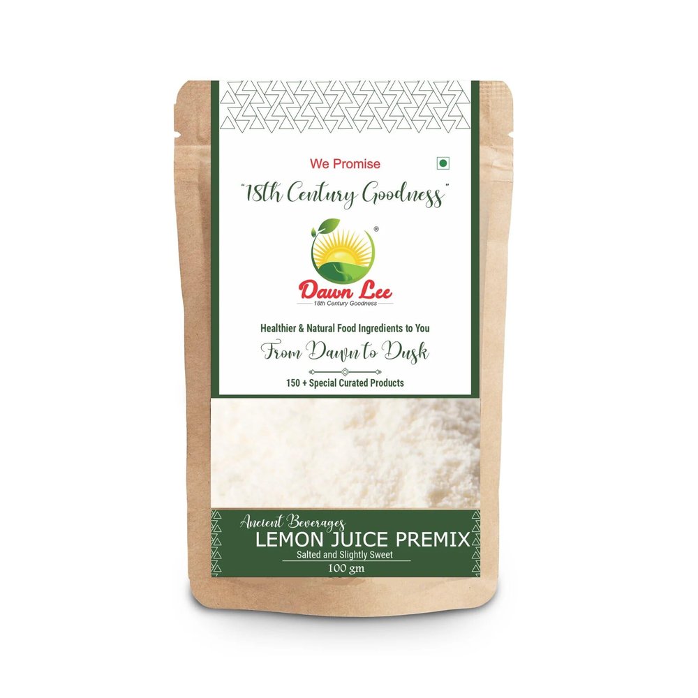 Dawn Lee Lemon Juice Premix- Lemon Powder-Black Salt-Desi Khand- Stay Hydrated- Source of Natural Vitamins- Minerals - Lemon Water-No Chemical- No Artificial Color- No Preservatives - 100 Gram